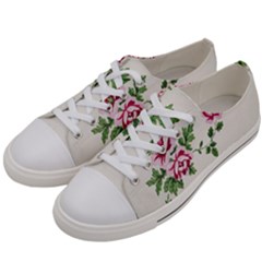 Vintage Flower Art Artwork Blooming Blossom Botanical Botany Nature Floral Pattern Women s Low Top Canvas Sneakers