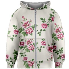 Vintage Flower Art Artwork Blooming Blossom Botanical Botany Nature Floral Pattern Kids  Zipper Hoodie Without Drawstring