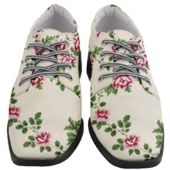 Vintage Flower Art Artwork Blooming Blossom Botanical Botany Nature Floral Pattern Women Heeled Oxford Shoes