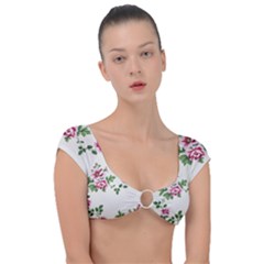 Vintage Flower Art Artwork Blooming Blossom Botanical Botany Nature Floral Pattern Cap Sleeve Ring Bikini Top