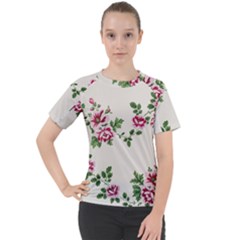 Vintage Flower Art Artwork Blooming Blossom Botanical Botany Nature Floral Pattern Women s Sport Raglan T-shirt