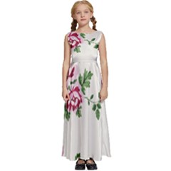 Vintage Flower Art Artwork Blooming Blossom Botanical Botany Nature Floral Pattern Kids  Satin Sleeveless Maxi Dress