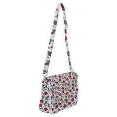 Roses Flowers Leaves Pattern Scrapbook Paper Floral Background Shoulder Bag With Back Zipper