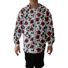 Roses Flowers Leaves Pattern Scrapbook Paper Floral Background Kids  Hooded Windbreaker