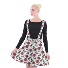 Roses Flowers Leaves Pattern Scrapbook Paper Floral Background Suspender Skater Skirt