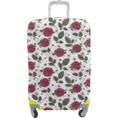 Roses Flowers Leaves Pattern Scrapbook Paper Floral Background Luggage Cover (large)