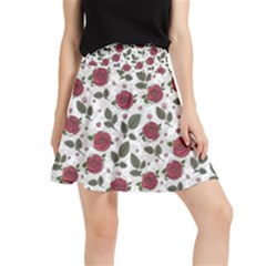 Roses Flowers Leaves Pattern Scrapbook Paper Floral Background Waistband Skirt