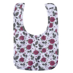 Roses Flowers Leaves Pattern Scrapbook Paper Floral Background Baby Bib