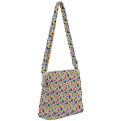 Floral Flowers Leaves Tropical Pattern Zipper Messenger Bag by Maspions