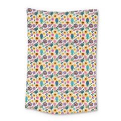 Floral Flowers Leaves Tropical Pattern Small Tapestry