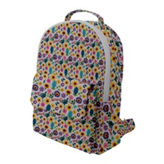 Floral Flowers Leaves Tropical Pattern Flap Pocket Backpack (large) by Maspions