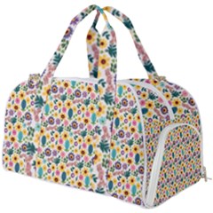 Floral Flowers Leaves Tropical Pattern Burner Gym Duffel Bag