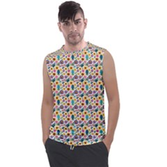 Floral Flowers Leaves Tropical Pattern Men s Regular Tank Top