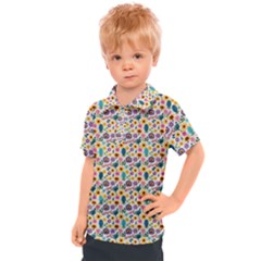 Floral Flowers Leaves Tropical Pattern Kids  Polo T-shirt