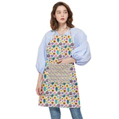 Floral Flowers Leaves Tropical Pattern Pocket Apron by Maspions