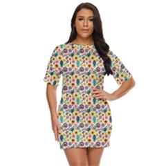 Floral Flowers Leaves Tropical Pattern Just Threw It On Dress