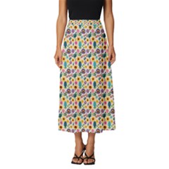 Floral Flowers Leaves Tropical Pattern Classic Midi Chiffon Skirt