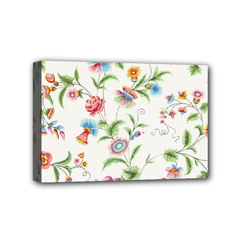 Vintage Floral Flower Pattern Art Nature Blooming Blossom Botanical Botany Mini Canvas 6  X 4  (stretched) by Maspions