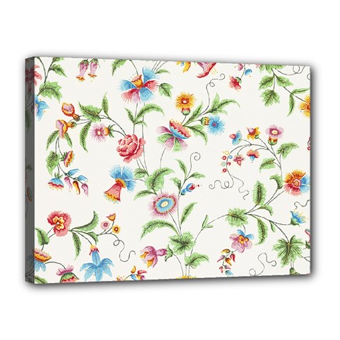 Vintage Floral Flower Pattern Art Nature Blooming Blossom Botanical Botany Canvas 16  X 12  (stretched)