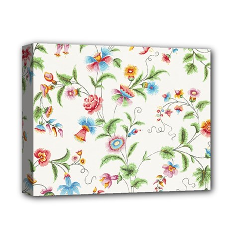 Vintage Floral Flower Pattern Art Nature Blooming Blossom Botanical Botany Deluxe Canvas 14  X 11  (stretched)