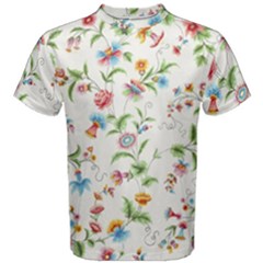 Vintage Floral Flower Pattern Art Nature Blooming Blossom Botanical Botany Men s Cotton T-shirt