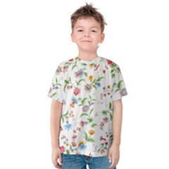 Vintage Floral Flower Pattern Art Nature Blooming Blossom Botanical Botany Kids  Cotton T-shirt