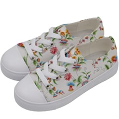 Vintage Floral Flower Pattern Art Nature Blooming Blossom Botanical Botany Kids  Low Top Canvas Sneakers by Maspions