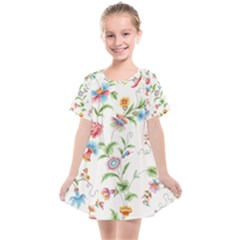 Vintage Floral Flower Pattern Art Nature Blooming Blossom Botanical Botany Kids  Smock Dress