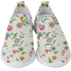 Vintage Floral Flower Pattern Art Nature Blooming Blossom Botanical Botany Kids  Slip On Sneakers