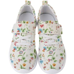 Vintage Floral Flower Pattern Art Nature Blooming Blossom Botanical Botany Men s Velcro Strap Shoes