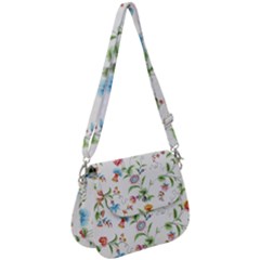 Vintage Floral Flower Pattern Art Nature Blooming Blossom Botanical Botany Saddle Handbag