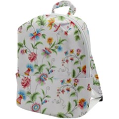 Vintage Floral Flower Pattern Art Nature Blooming Blossom Botanical Botany Zip Up Backpack