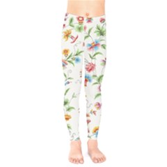 Vintage Floral Flower Pattern Art Nature Blooming Blossom Botanical Botany Kids  Classic Winter Leggings