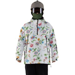 Vintage Floral Flower Pattern Art Nature Blooming Blossom Botanical Botany Men s Ski And Snowboard Waterproof Breathable Jacket by Maspions