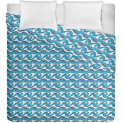 Blue Wave Sea Ocean Pattern Background Beach Nature Water Duvet Cover Double Side (king Size)