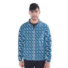 Blue Wave Sea Ocean Pattern Background Beach Nature Water Men s Windbreaker