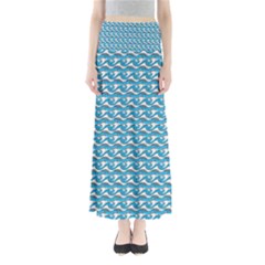 Blue Wave Sea Ocean Pattern Background Beach Nature Water Full Length Maxi Skirt