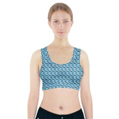 Blue Wave Sea Ocean Pattern Background Beach Nature Water Sports Bra With Pocket by Maspions