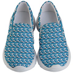 Blue Wave Sea Ocean Pattern Background Beach Nature Water Kids Lightweight Slip Ons