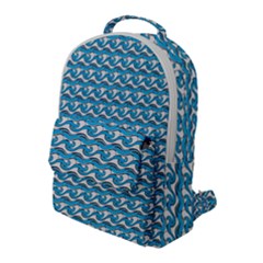 Blue Wave Sea Ocean Pattern Background Beach Nature Water Flap Pocket Backpack (large)