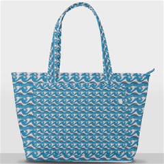 Blue Wave Sea Ocean Pattern Background Beach Nature Water Back Pocket Shoulder Bag 