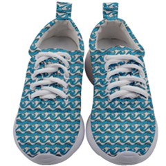 Blue Wave Sea Ocean Pattern Background Beach Nature Water Kids Athletic Shoes