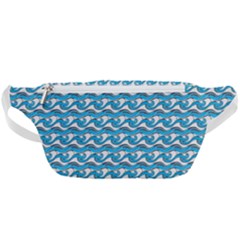 Blue Wave Sea Ocean Pattern Background Beach Nature Water Waist Bag  by Maspions