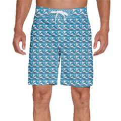 Blue Wave Sea Ocean Pattern Background Beach Nature Water Men s Beach Shorts