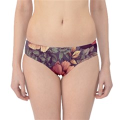 Flowers Pattern Texture Design Nature Art Colorful Surface Vintage Hipster Bikini Bottoms by Maspions