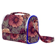 Flowers Pattern Texture Design Nature Art Colorful Surface Vintage Satchel Shoulder Bag by Maspions