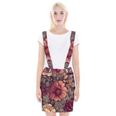 Flowers Pattern Texture Design Nature Art Colorful Surface Vintage Braces Suspender Skirt