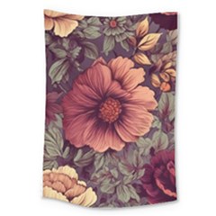 Flowers Pattern Texture Design Nature Art Colorful Surface Vintage Large Tapestry