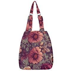 Flowers Pattern Texture Design Nature Art Colorful Surface Vintage Center Zip Backpack