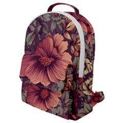 Flowers Pattern Texture Design Nature Art Colorful Surface Vintage Flap Pocket Backpack (small)